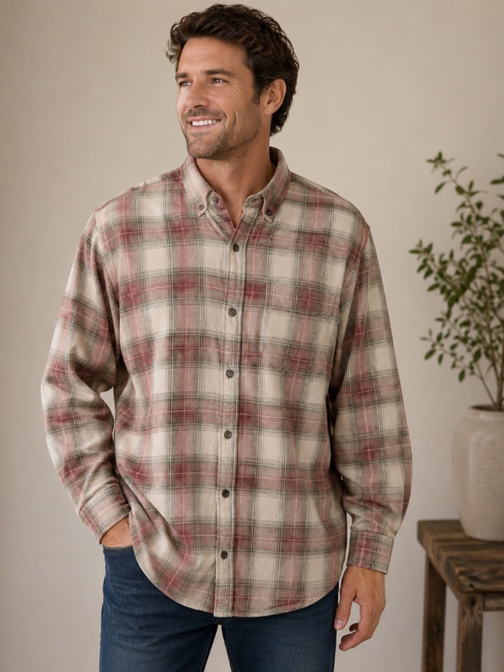 Scully Farthest Point Plaid Corduroy Shirt XXL Western Button Front Cotton